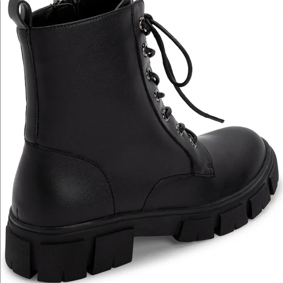 Aqua College Pippa Leather Lug Sole Waterproof Combat Boot - Picture 2 of 7